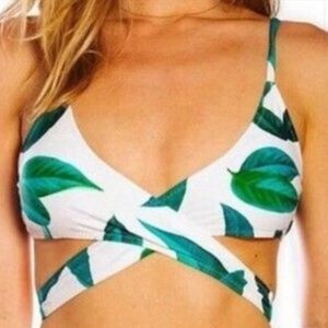 Cupshe Wrapped White and Palm Leaf Bikini